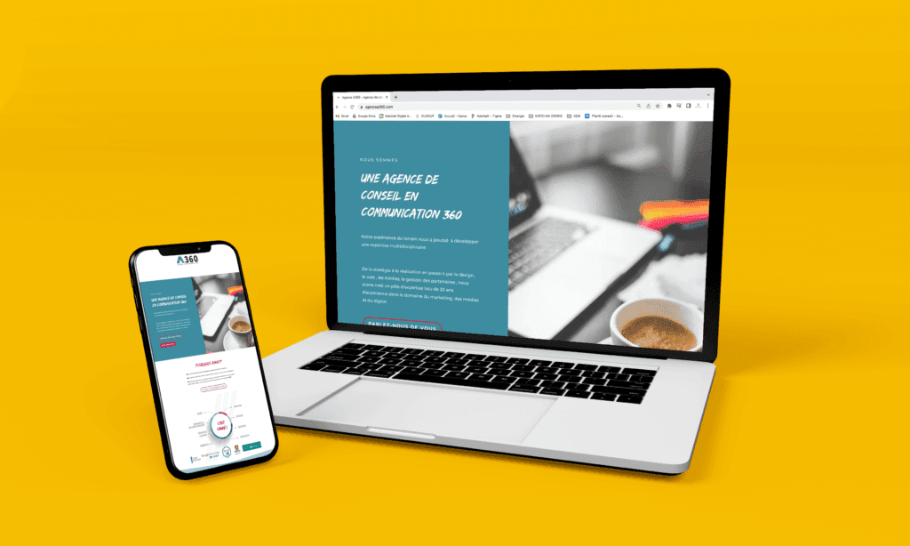ordinateur et telephone avec site web