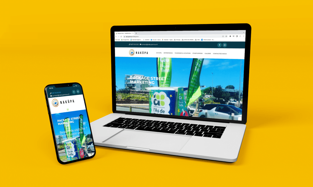 laptop et mobile avec site web