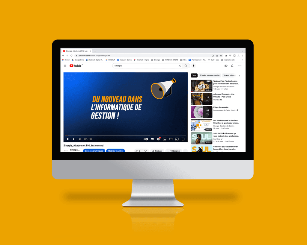 Une création vidéo affichée sur l'écran d'ordinateur.
