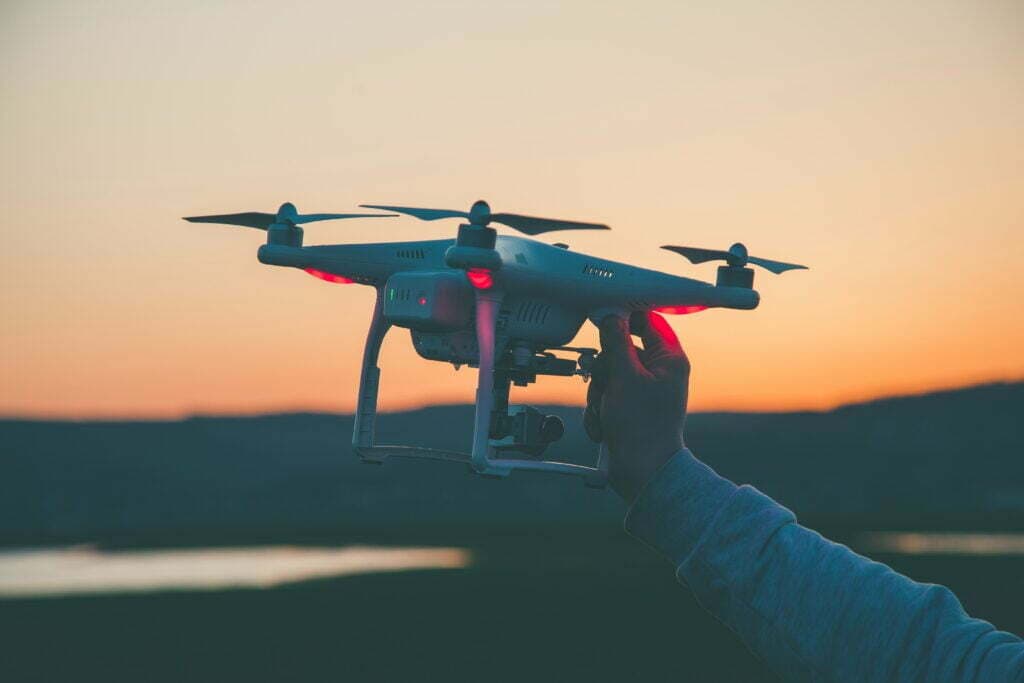 drone coucher de soleil