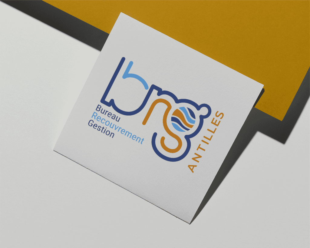 Le logo brg sur fond jaune.