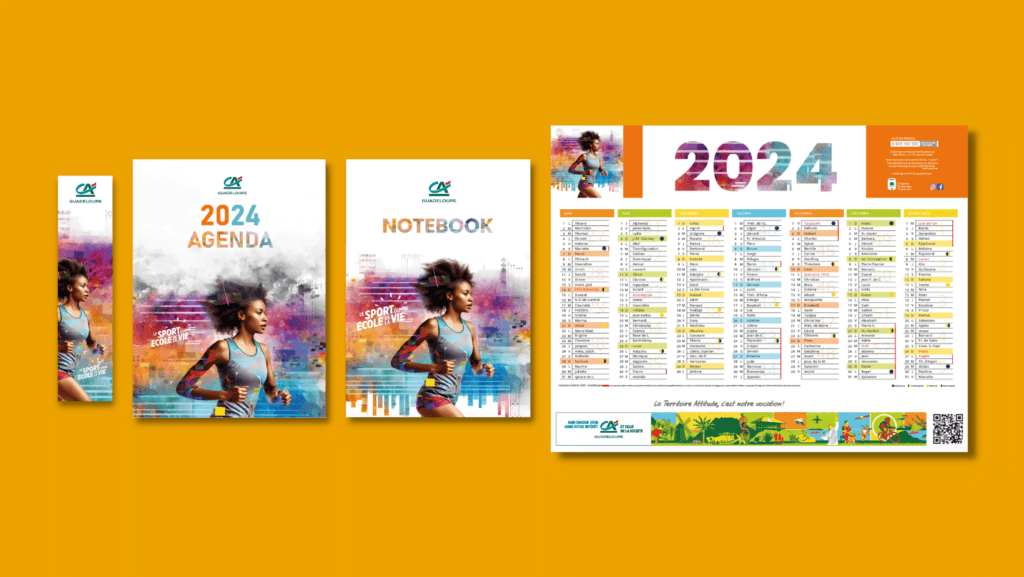 Un calendrier représentant un visage de femme inspiré des Aurores.